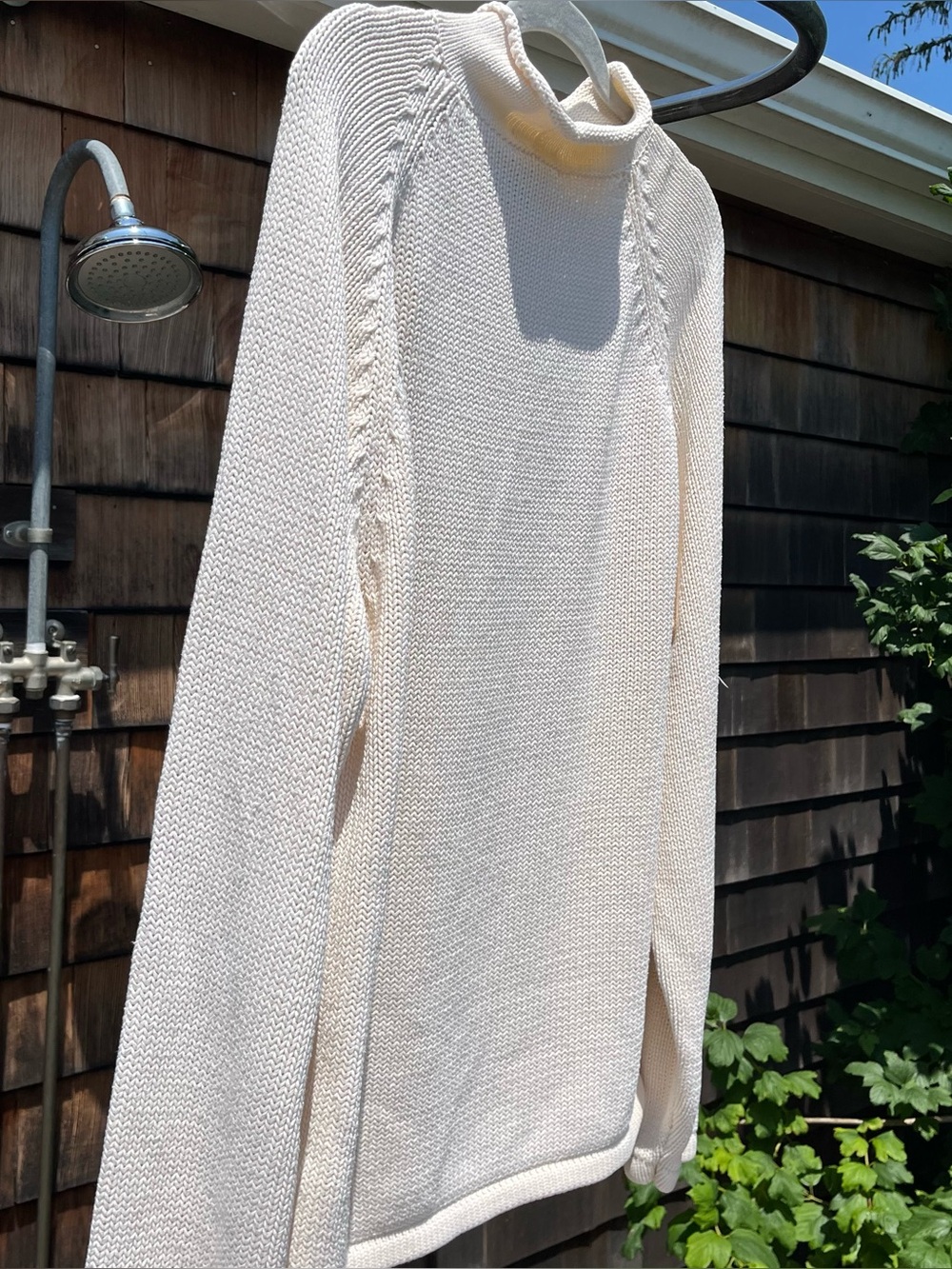 J Crew Cotton Mock Neck Sweater Cream Sz XL - Picture 2 of 6